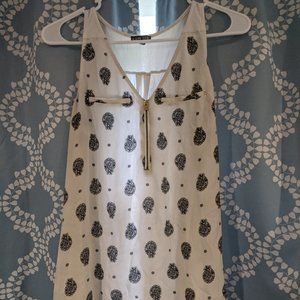 White Tank with Black Design